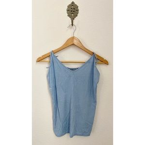 Zara • Trendy Baby Blue Ribbed Tie Shoulders Tank Top NWT